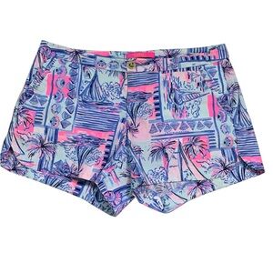Lilly Pulitzer Women’s Adie Ruffle Pocket Stretch Shorts Caribbean Beach Size 6